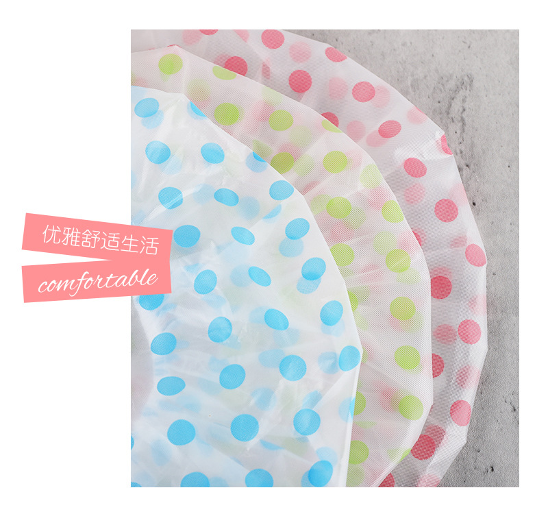 Color Polka Dot Piping Shower Cap Eva Oil-Proof Dustproof Adult Shower Cap Bath Bath Shower Cap Color Polka Dot Piping Shower Cap Eva Oil-Proof Dustproof Adult Shower Cap Bath Bath Shower Cap
