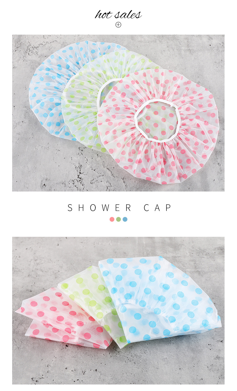 Color Polka Dot Piping Shower Cap Eva Oil-Proof Dustproof Adult Shower Cap Bath Bath Shower Cap Color Polka Dot Piping Shower Cap Eva Oil-Proof Dustproof Adult Shower Cap Bath Bath Shower Cap