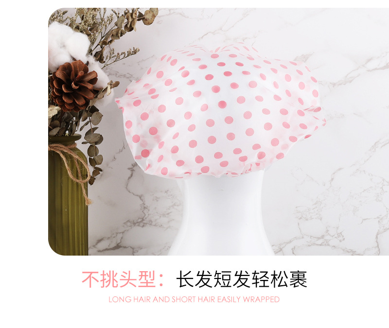 Color Polka Dot Piping Shower Cap Eva Oil-Proof Dustproof Adult Shower Cap Bath Bath Shower Cap Color Polka Dot Piping Shower Cap Eva Oil-Proof Dustproof Adult Shower Cap Bath Bath Shower Cap