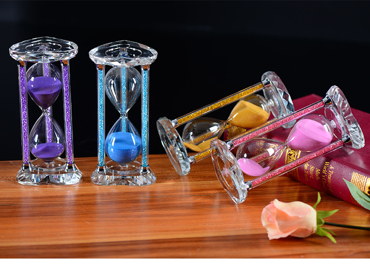 30 Minutes Crystal Boutique Diamond Crystal Hourglass Multi-Color Timer Hourglass