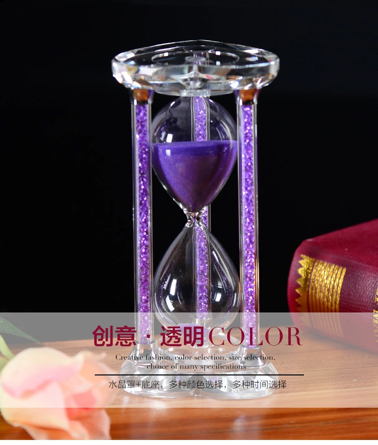 30 Minutes Crystal Boutique Diamond Crystal Hourglass Multi-Color Timer Hourglass