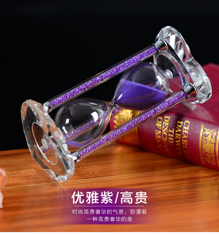 30 Minutes Crystal Boutique Diamond Crystal Hourglass Multi-Color Timer Hourglass