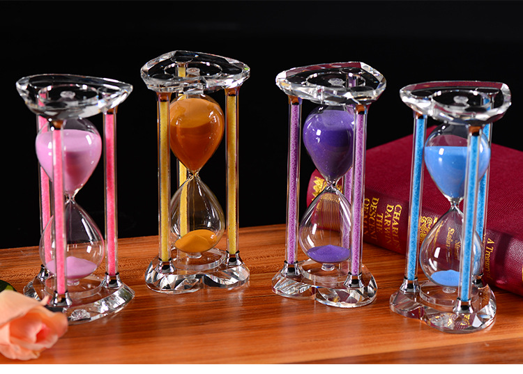 30 Minutes Crystal Boutique Diamond Crystal Hourglass Multi-Color Timer Hourglass