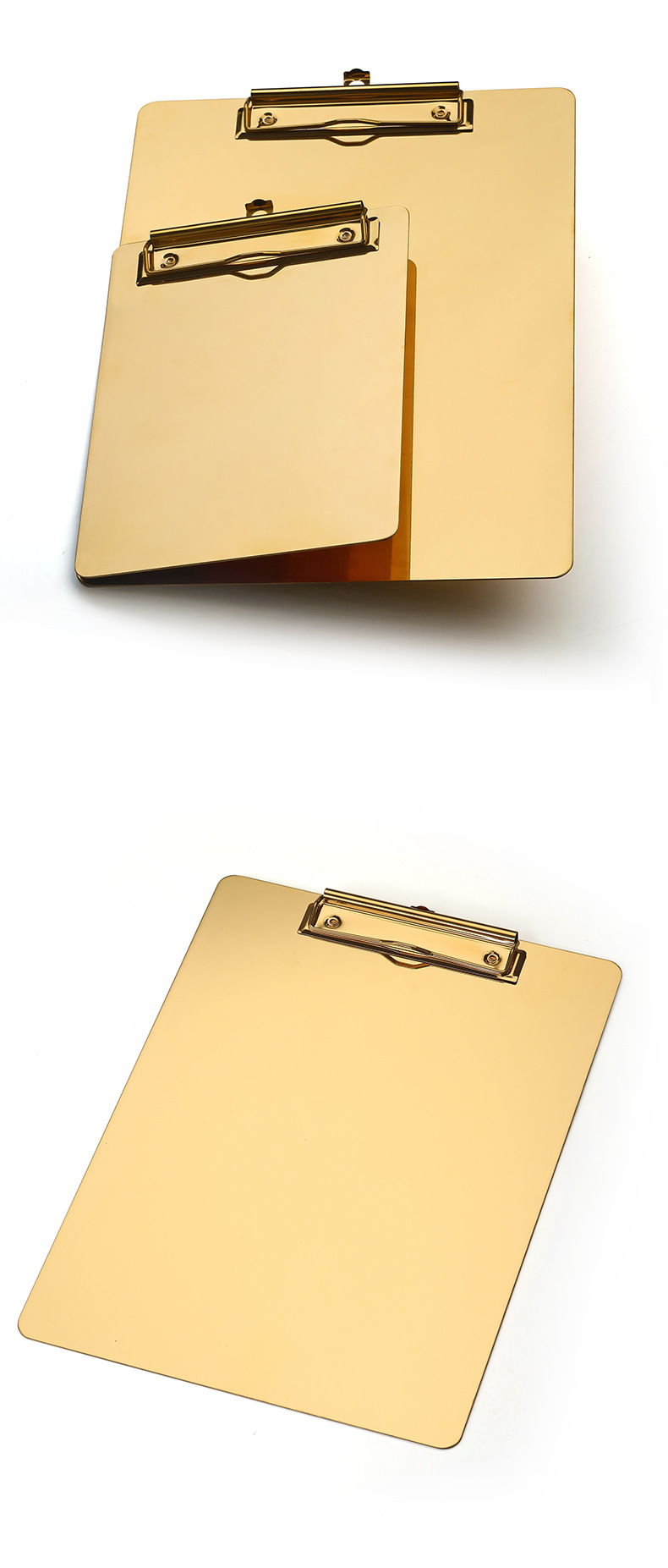 Nordic Ins Golden Stainless Steel File Tablet Clip Base Plate Restaurant Order Plywood Menu Holder Material Plywood