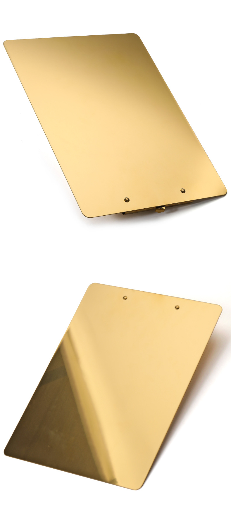 Nordic Ins Golden Stainless Steel File Tablet Clip Base Plate Restaurant Order Plywood Menu Holder Material Plywood