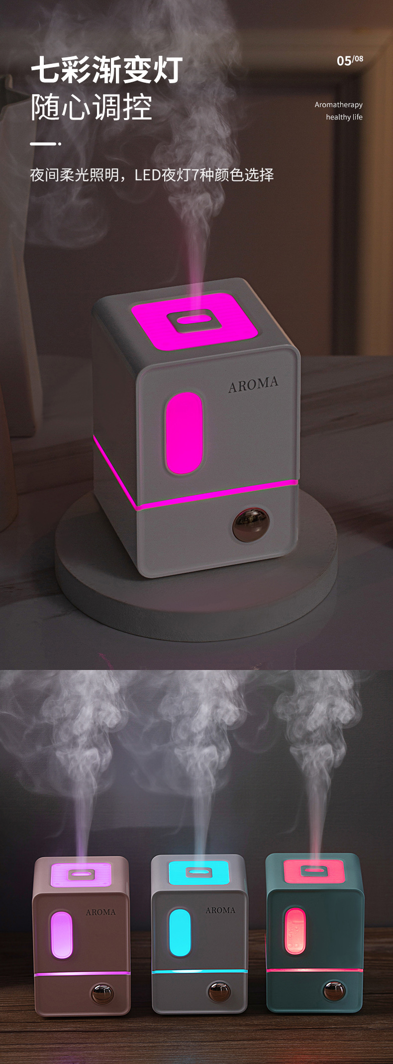 Factory Cross-Border Direct Sales Automatic Charging Aroma Diffuser Essential Oil Fragrance Machine Ultrasonic Aroma Diffuser Car Aerosol Dispenser Bedroom Noiseless Factory Cross-Border Direct Sales Automatic Charging Aroma Diffuser Essential Oil Fragrance Machine Ultrasonic Aroma Diffuser Car Aerosol Dispenser Bedroom Noiseless