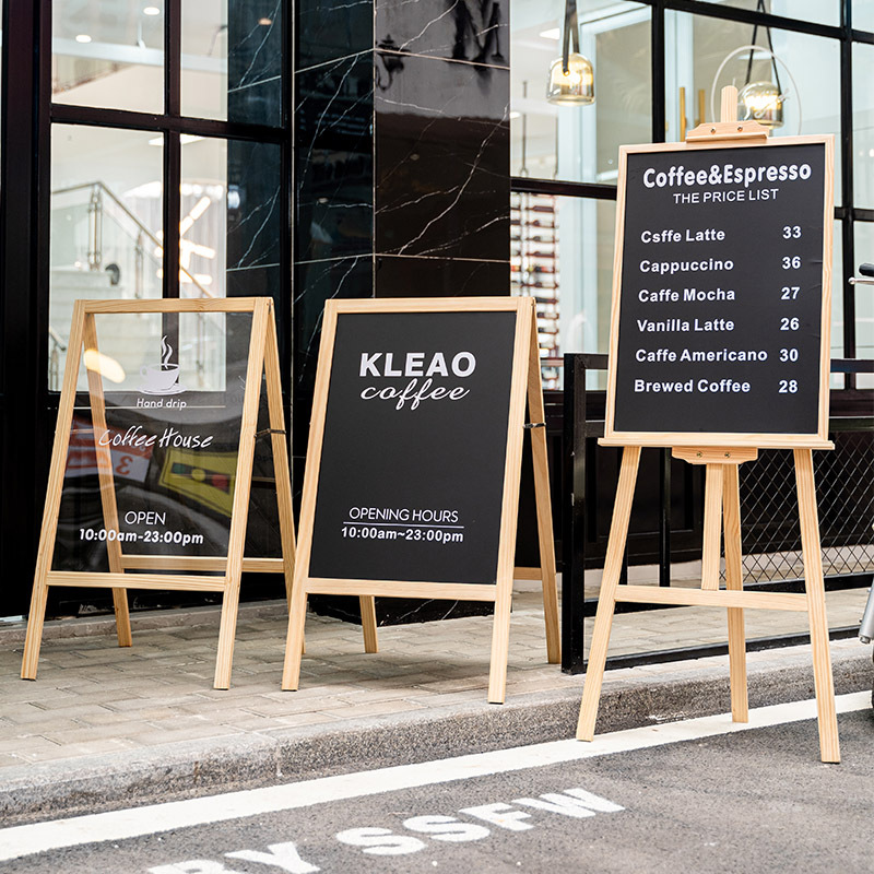 Solid Wood Stand Shop Small Blackboard Billboard Handwriting Chalk Board Mobile Blackboard Promotional Menu