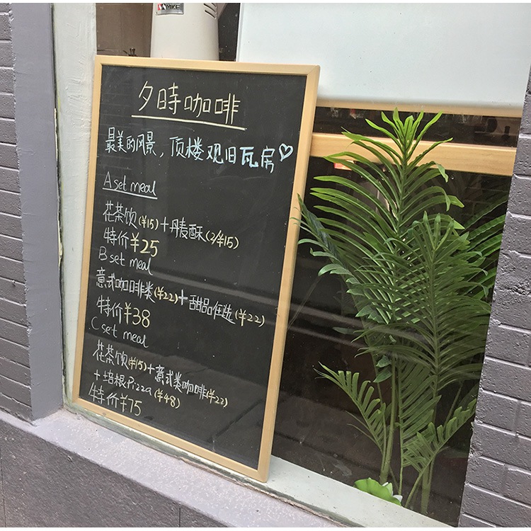 Solid Wood Stand Shop Small Blackboard Billboard Handwriting Chalk Board Mobile Blackboard Promotional Menu