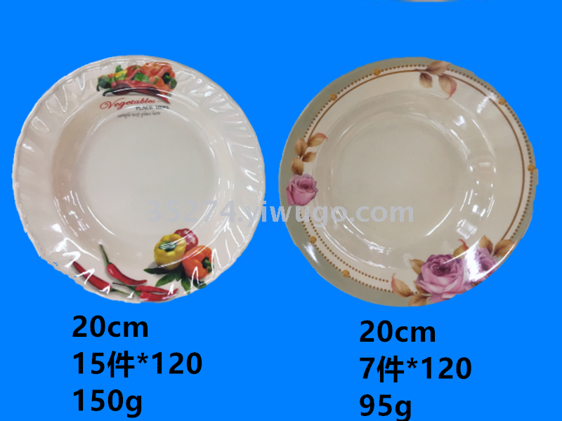 Melamine tableware Melamine plate meinai dish applique plate a large number of spot stock low price processing