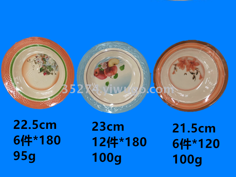 Melamine tableware Melamine plate meinai dish applique plate a large number of spot stock low price processing