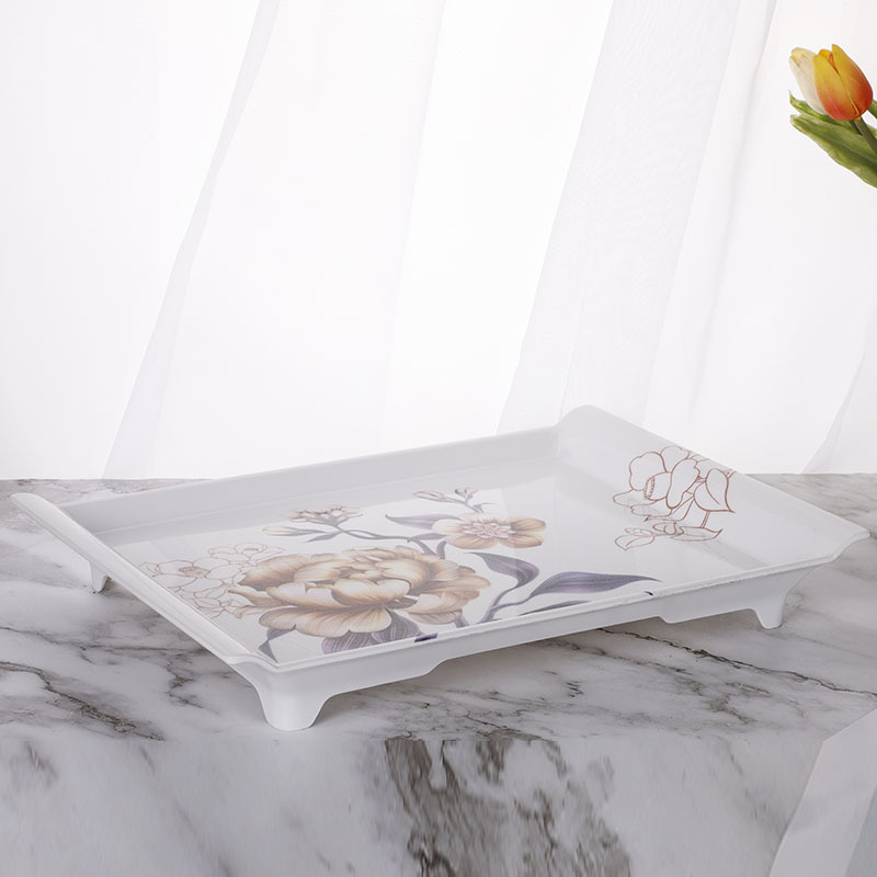 Home Retro High Foot Tray Hotel Tray Rectangular Plastic Fruit Plate Cup Tray Home Retro High Foot Tray Hotel Tray Rectangular Plastic Fruit Plate Cup Tray