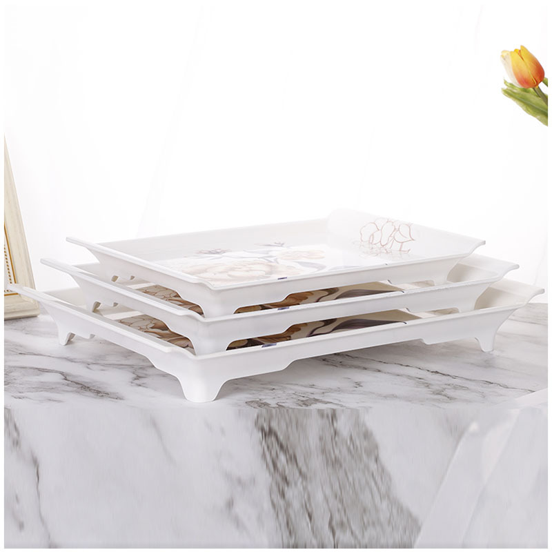 Home Retro High Foot Tray Hotel Tray Rectangular Plastic Fruit Plate Cup Tray Home Retro High Foot Tray Hotel Tray Rectangular Plastic Fruit Plate Cup Tray