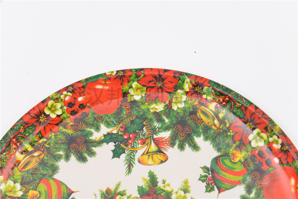 European-Style round Painted round Dinner Plate at-Home Party Theme Decorative Tray Christmas Dinner Wedding Dinner Plate European-Style round Painted round Dinner Plate at-Home Party Theme Decorative Tray Christmas Dinner Wedding Dinner Plate