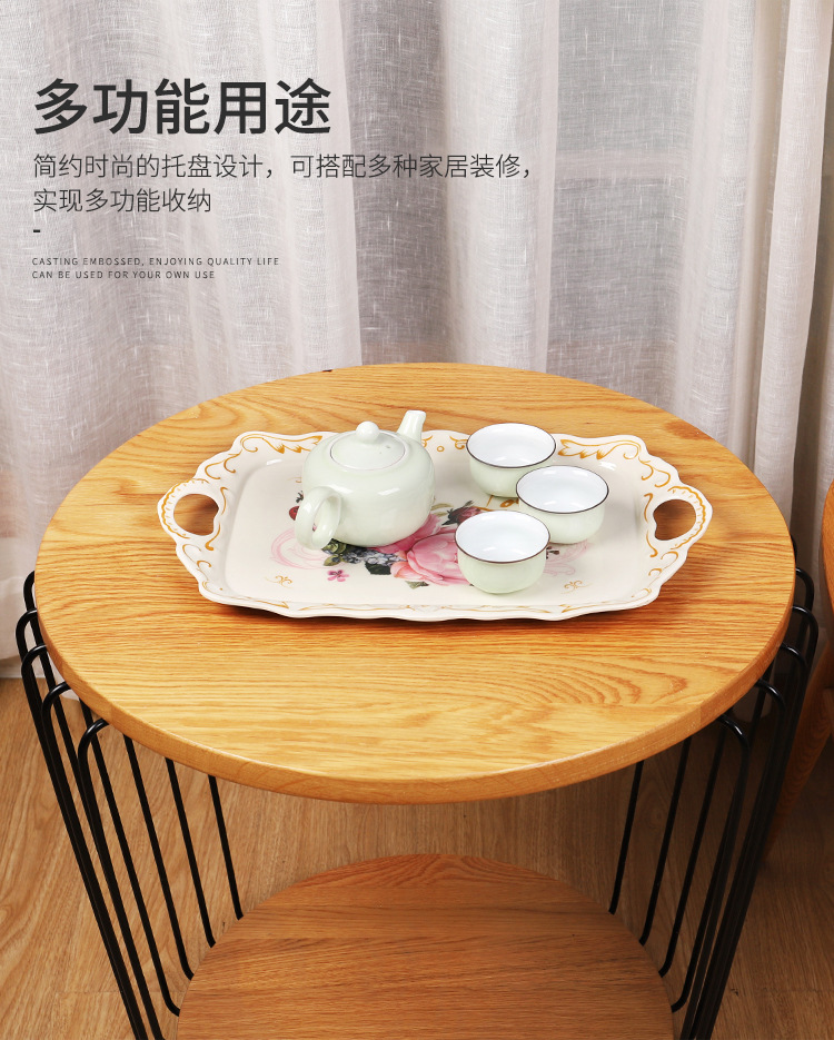 Hotel European Melamine Tray Fruit Plate Cake Plate Tea Set Tray Multi-Functional Storage Tray Hotel European Melamine Tray Fruit Plate Cake Plate Tea Set Tray Multi-Functional Storage Tray