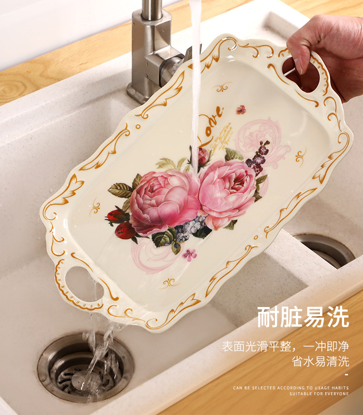 Hotel European Melamine Tray Fruit Plate Cake Plate Tea Set Tray Multi-Functional Storage Tray Hotel European Melamine Tray Fruit Plate Cake Plate Tea Set Tray Multi-Functional Storage Tray