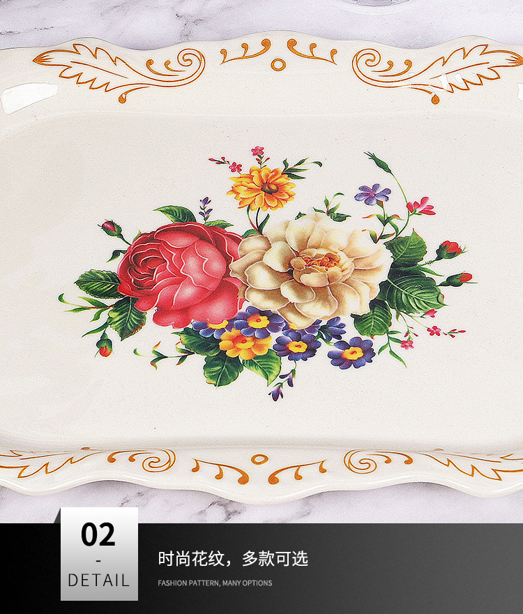 Hotel European Melamine Tray Fruit Plate Cake Plate Tea Set Tray Multi-Functional Storage Tray Hotel European Melamine Tray Fruit Plate Cake Plate Tea Set Tray Multi-Functional Storage Tray