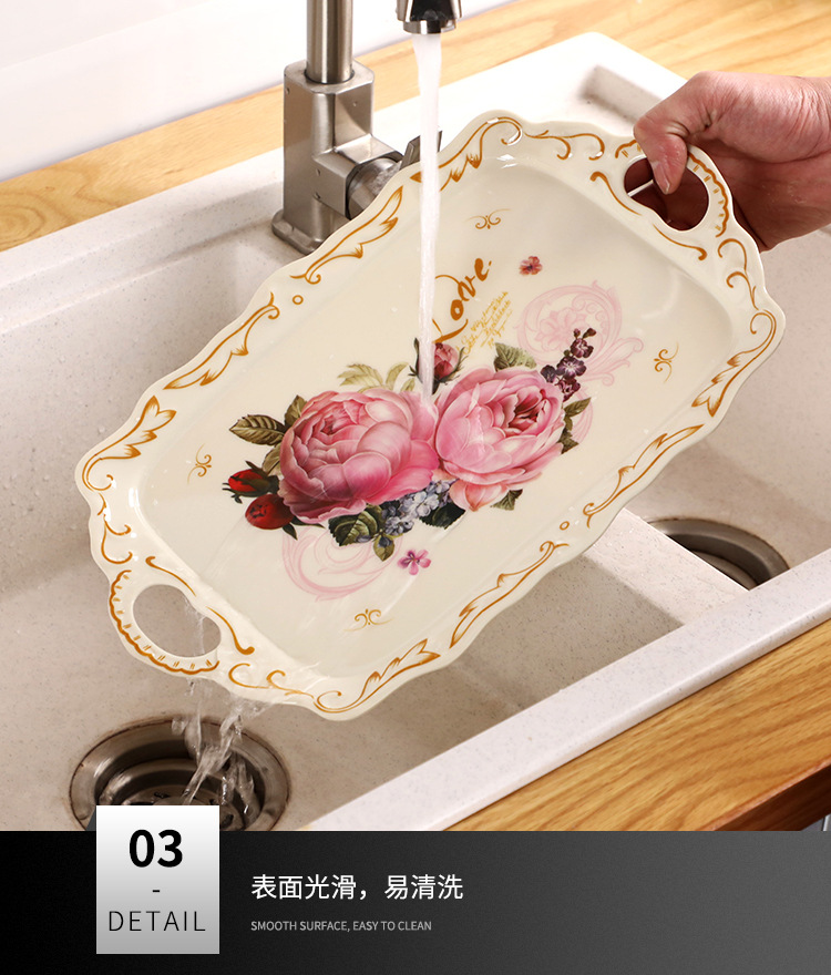 Hotel European Melamine Tray Fruit Plate Cake Plate Tea Set Tray Multi-Functional Storage Tray Hotel European Melamine Tray Fruit Plate Cake Plate Tea Set Tray Multi-Functional Storage Tray