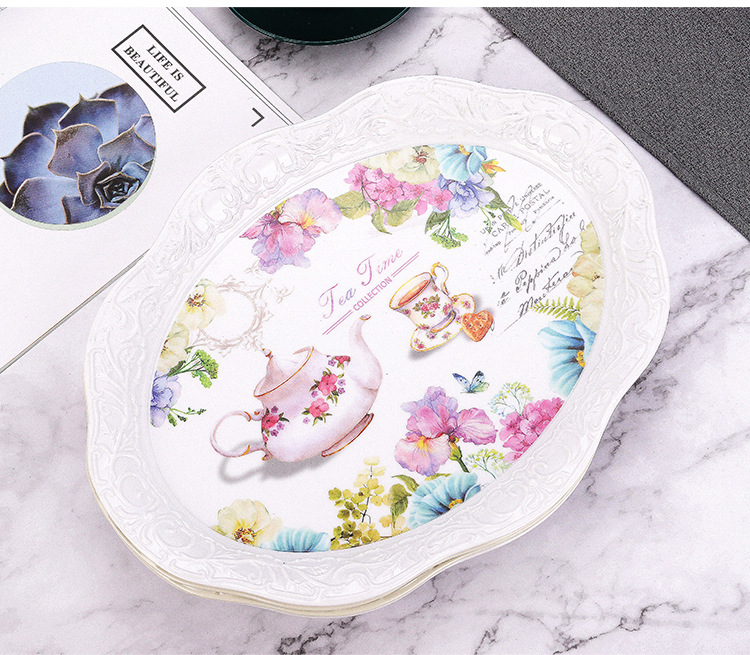 Hotel European Melamine Tray Fruit Plate Cake Plate Tea Set Tray Multi-Functional Storage Tray Hotel European Melamine Tray Fruit Plate Cake Plate Tea Set Tray Multi-Functional Storage Tray