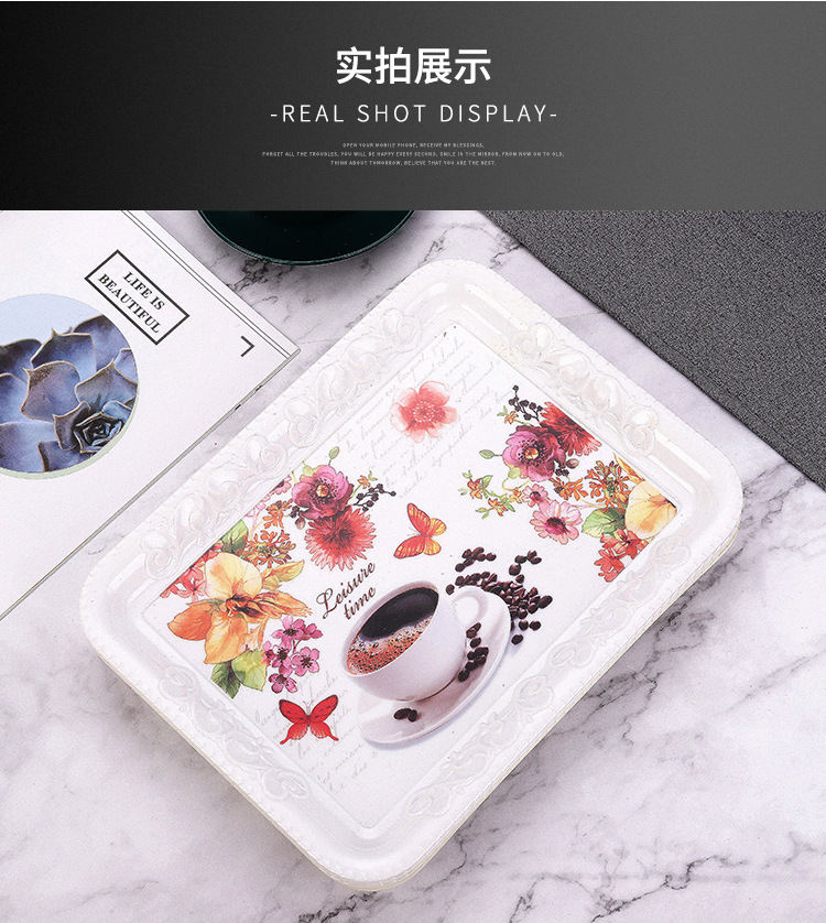 Hotel European Melamine Tray Fruit Plate Cake Plate Tea Set Tray Multi-Functional Storage Tray Hotel European Melamine Tray Fruit Plate Cake Plate Tea Set Tray Multi-Functional Storage Tray
