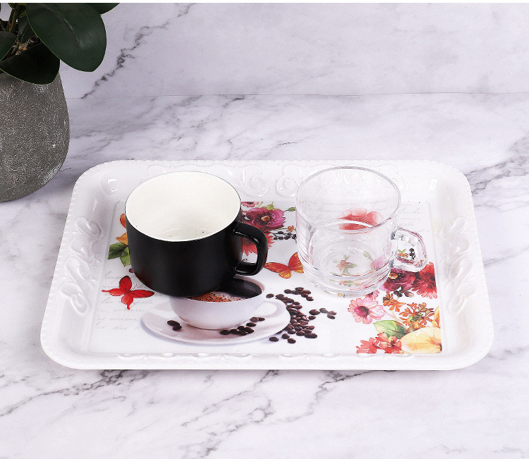 Hotel European Melamine Tray Fruit Plate Cake Plate Tea Set Tray Multi-Functional Storage Tray Hotel European Melamine Tray Fruit Plate Cake Plate Tea Set Tray Multi-Functional Storage Tray