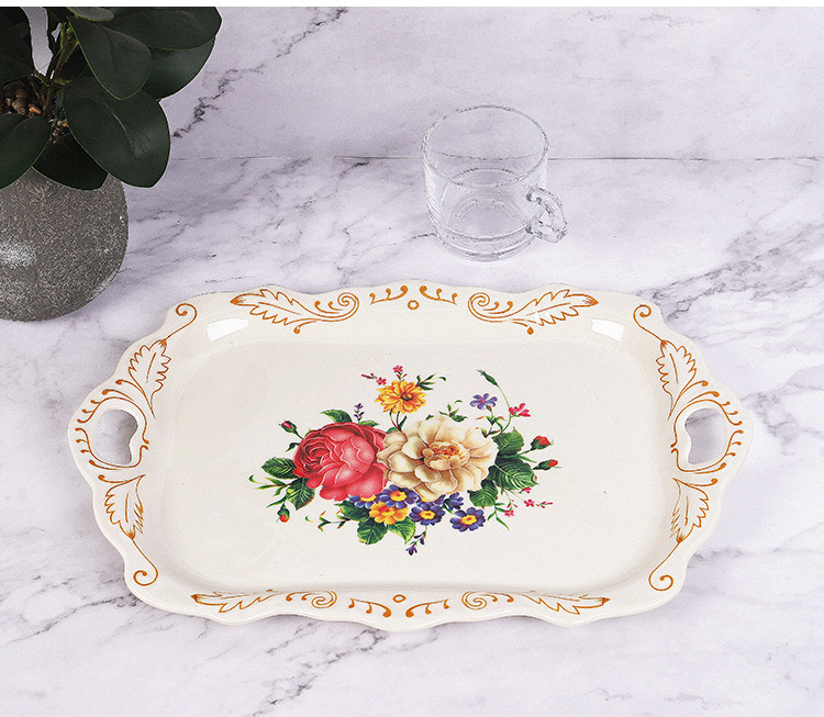 Hotel European Melamine Tray Fruit Plate Cake Plate Tea Set Tray Multi-Functional Storage Tray Hotel European Melamine Tray Fruit Plate Cake Plate Tea Set Tray Multi-Functional Storage Tray