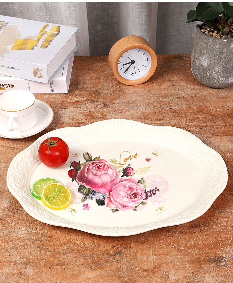 Hotel European Melamine Tray Fruit Plate Cake Plate Tea Set Tray Multi-Functional Storage Tray Hotel European Melamine Tray Fruit Plate Cake Plate Tea Set Tray Multi-Functional Storage Tray