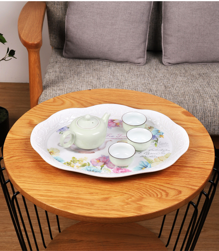 Hotel European Melamine Tray Fruit Plate Cake Plate Tea Set Tray Multi-Functional Storage Tray Hotel European Melamine Tray Fruit Plate Cake Plate Tea Set Tray Multi-Functional Storage Tray