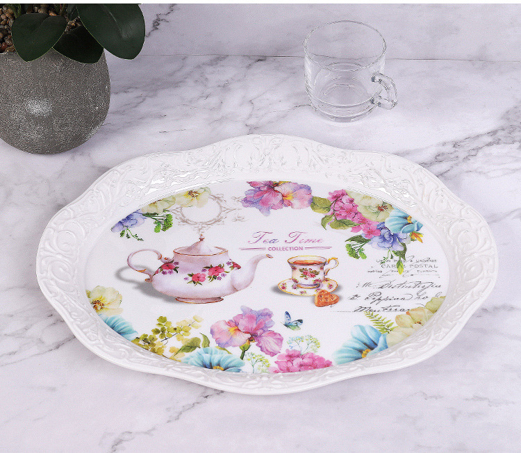 Hotel European Melamine Tray Fruit Plate Cake Plate Tea Set Tray Multi-Functional Storage Tray Hotel European Melamine Tray Fruit Plate Cake Plate Tea Set Tray Multi-Functional Storage Tray