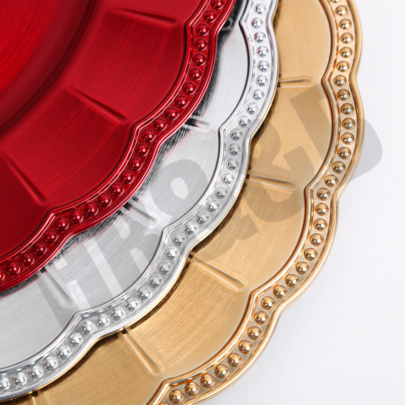 2020 New European-Style Plate Hotel Wedding Mat Plate Plastic Plate Electroplating Craft Plate Decorative Tray