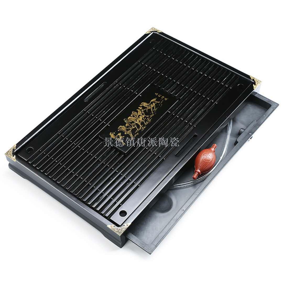 The family tea tray long square drawer type medium tea set tray solid wood tea tray. The family tea tray long square drawer type medium tea set tray solid wood tea tray.