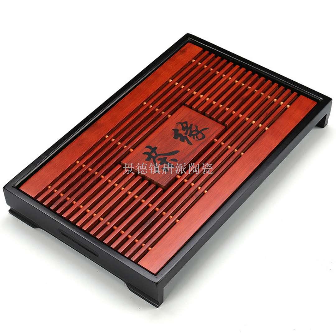 The family tea tray long square drawer type medium tea set tray solid wood tea tray.