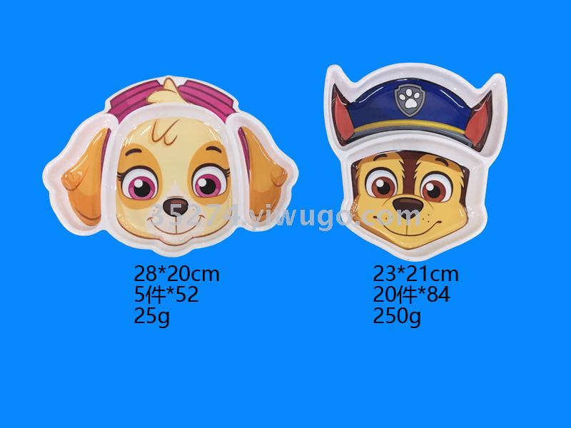 Melamine tableware children lattice plate imitation ceramic tableware run rivers lake floor painting hot style