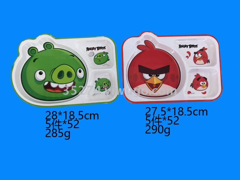 Melamine tableware children lattice plate imitation ceramic tableware run rivers lake floor painting hot style