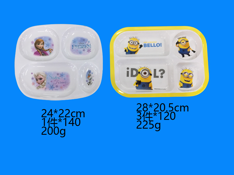 Melamine tableware children lattice plate imitation ceramic tableware run rivers lake floor painting hot style Melamine tableware children lattice plate imitation ceramic tableware run rivers lake floor painting hot style