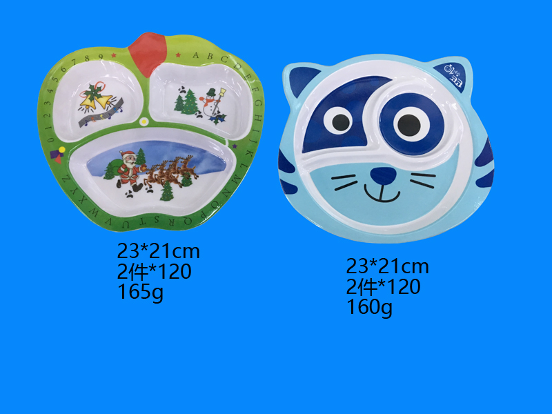 Melamine tableware children lattice plate imitation ceramic tableware run rivers lake floor painting hot style Melamine tableware children lattice plate imitation ceramic tableware run rivers lake floor painting hot style