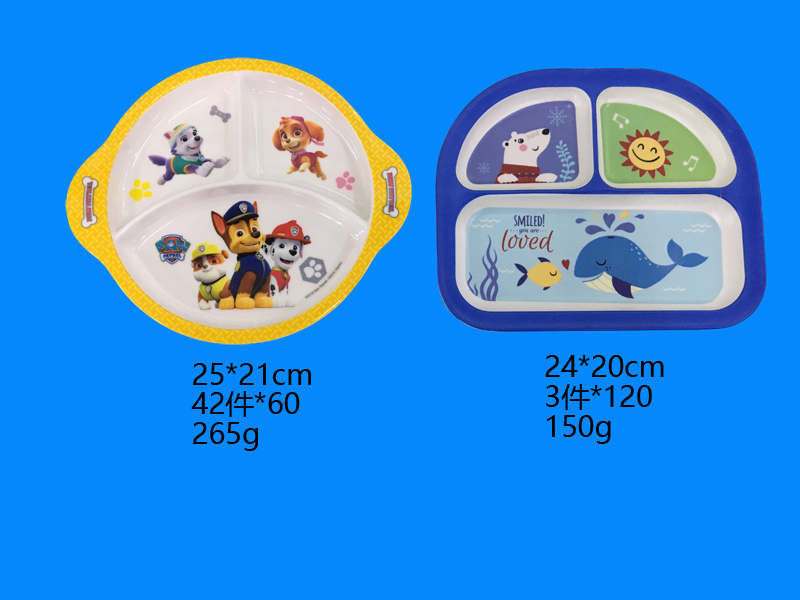 Melamine tableware children lattice plate imitation ceramic tableware run rivers lake floor painting hot style Melamine tableware children lattice plate imitation ceramic tableware run rivers lake floor painting hot style