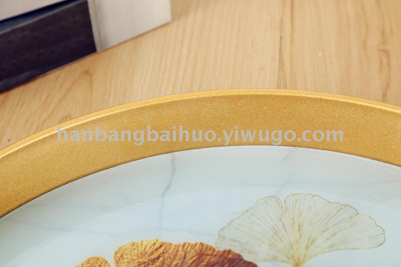 Round mirror tray creative end fruit plate American light luxury tea tray tea table decorative household business