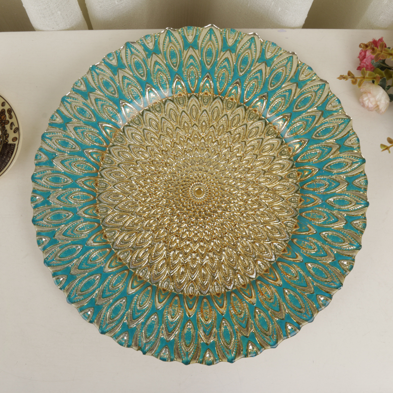 Exquisite fashion fruit plate glass disc disc tray pad fruit snacks