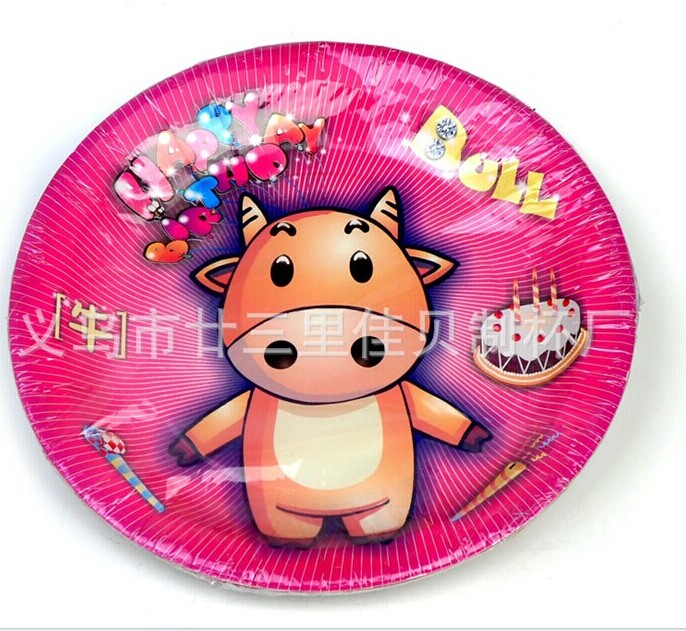 Cartoon paper tray tray cake plates birthday parties party party wedding round tray