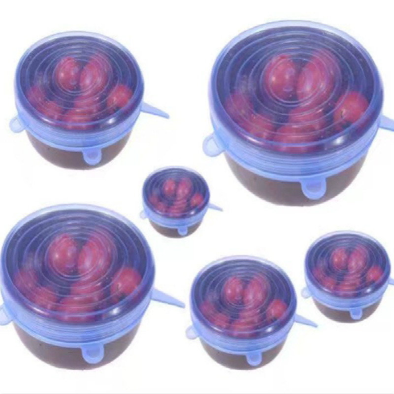 16 Sizes Lid for Airtight Container Stretch Fruit Plastic Wrap Six-Piece Set Bowl Cover Sealed Fresh-Keeping Bottle Cap Cup Lid