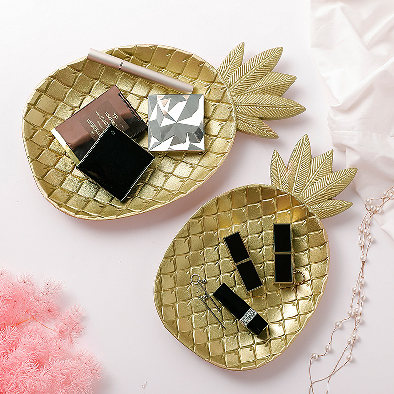 Nordic Pineapple Wooden Tray Snack Candy Plate Restaurant and Tea Table Desktop Home Storage Basket Leaf Tray Decorations