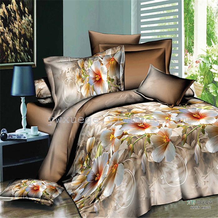 Snow pigeon home textile bedding set of four export 100% polyester fiber reactive dyeing cloth faded long direct sales Snow pigeon home textile bedding set of four export 100% polyester fiber reactive dyeing cloth faded long direct sales