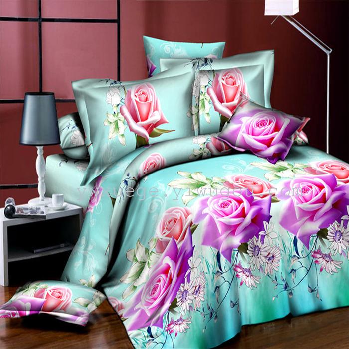 Snow pigeon home textile bedding set of four export 100% polyester fiber reactive dyeing cloth faded long direct sales Snow pigeon home textile bedding set of four export 100% polyester fiber reactive dyeing cloth faded long direct sales