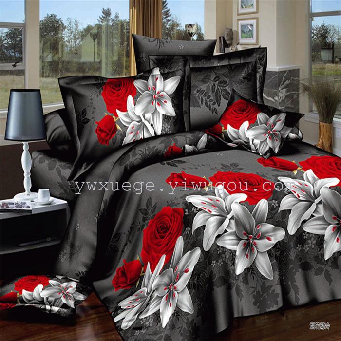 Bedding set of four real love forever wedding supplies 3D version of the painting four set wholesale Bedding set of four real love forever wedding supplies 3D version of the painting four set wholesale
