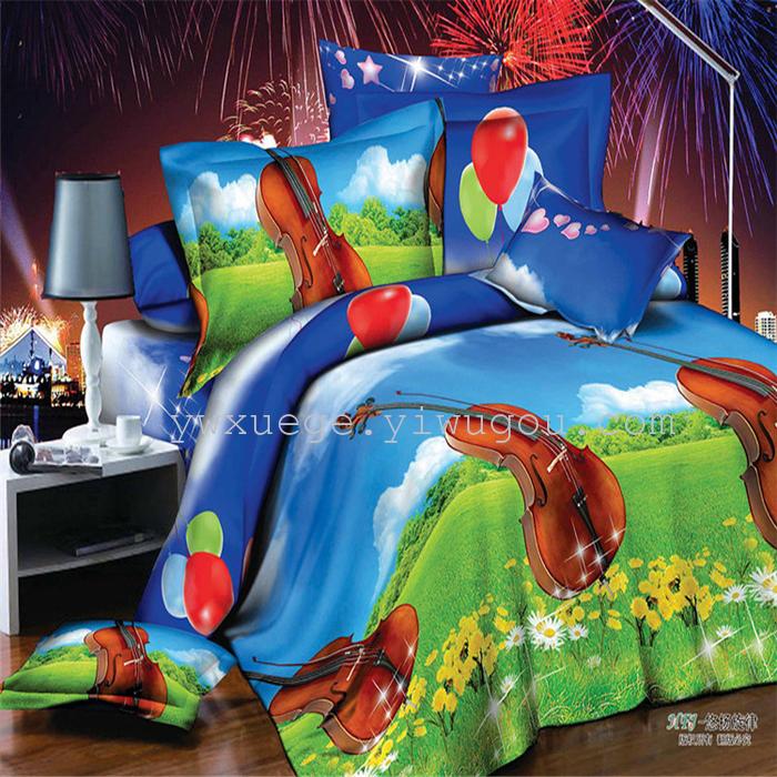 Bedding set of four real love forever wedding supplies 3D version of the painting four set wholesale Bedding set of four real love forever wedding supplies 3D version of the painting four set wholesale