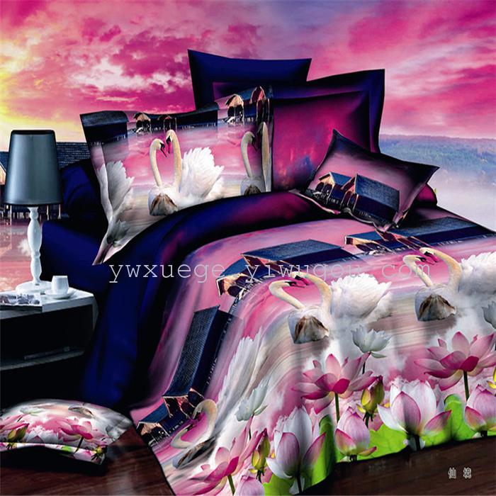 Bedding set of four real love forever wedding supplies 3D version of the painting four set wholesale Bedding set of four real love forever wedding supplies 3D version of the painting four set wholesale