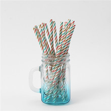 The New plastic wrap straw rainbow film straw degradable party pearl film straw customization