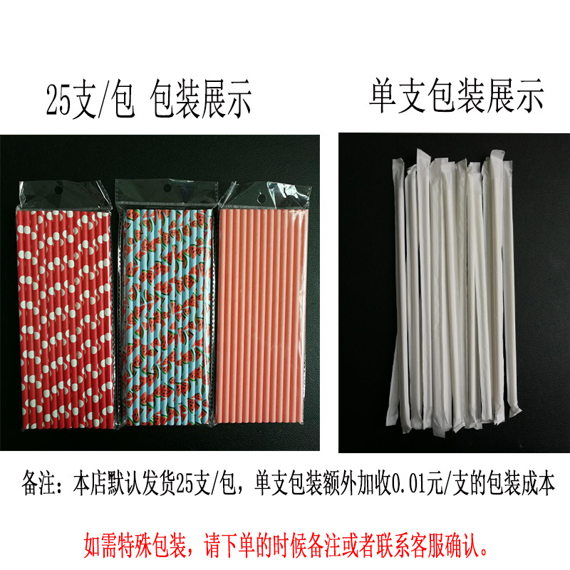 The New plastic wrap straw rainbow film straw degradable party pearl film straw customization
