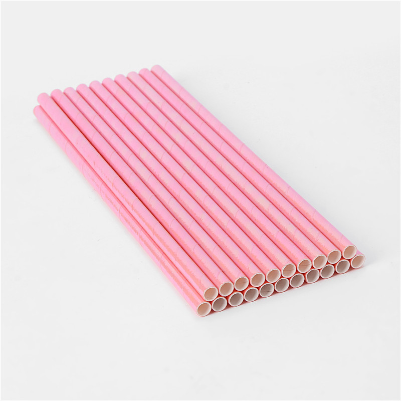 The New plastic wrap straw rainbow film straw degradable party pearl film straw customization