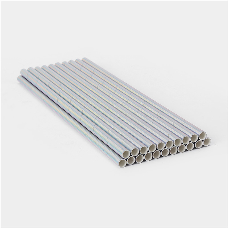 The New plastic wrap straw rainbow film straw degradable party pearl film straw customization